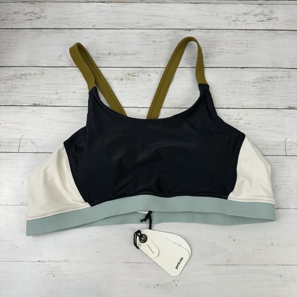 Prana Black and Olive Bikini Top